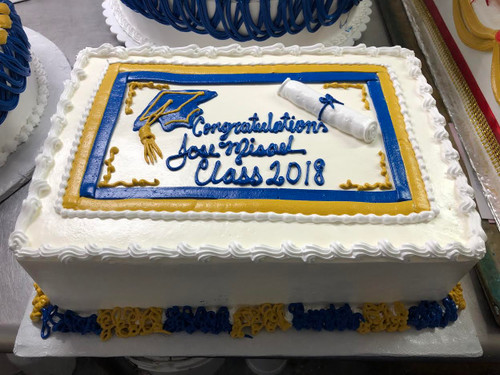 01004 Grad Hat & Diploma (drawing) Cake