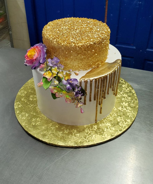 Royal Icing Gold Drip Cake (Model# 32001)