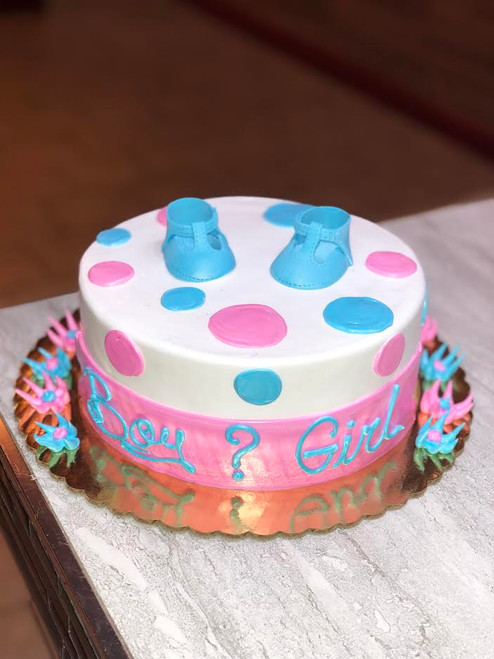 Boy or Girl Gender Reveal Baby Shower Cake (Model# 41104)