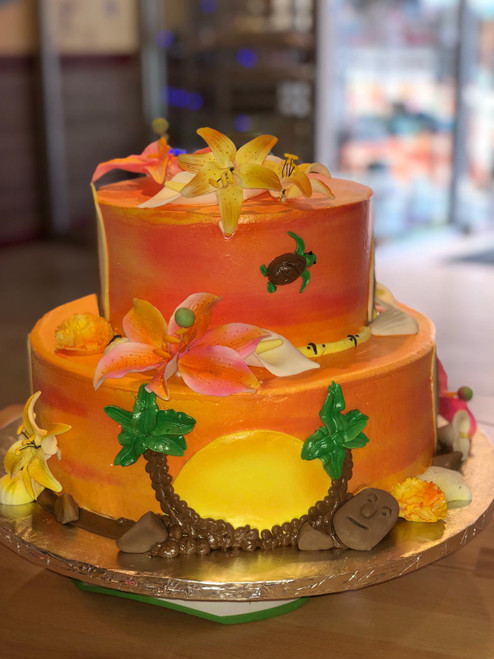 Tropical Sunset Lilly Cake (Model# 12070)