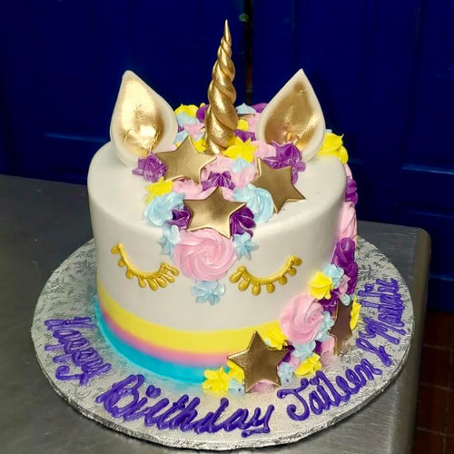 Unicorn & Golden Stars Cake (Model# 11101)