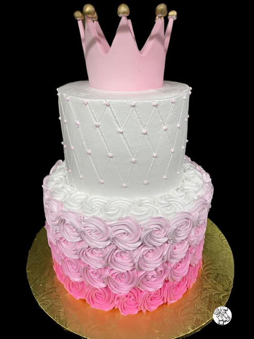 Pink Ombre Princess Crown Cake (Model# 44004)