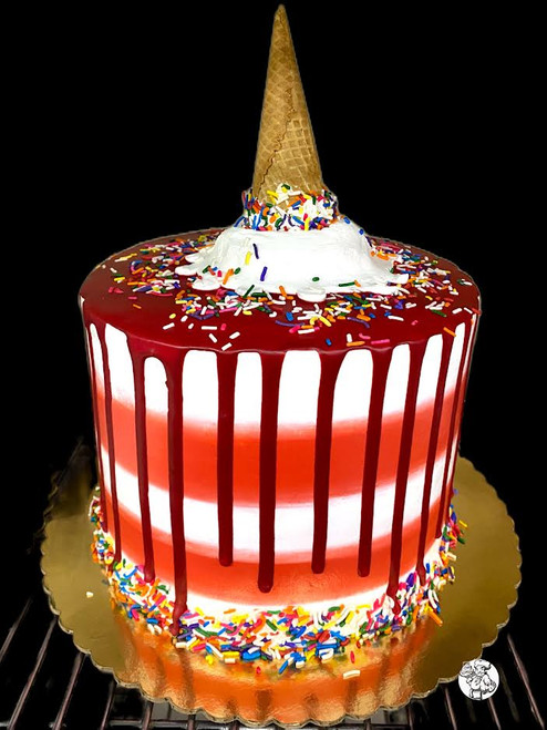 Ice Cream Cone Drip Sprinkles Cake (Model# 12022)