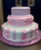 Pink Stripes Tiered Birthday Cake (Model# 43002)