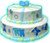 Baby Boy Clothesline Two-Tier Shower Cake (Model# 42003)