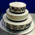Black Scroll and Dots Wedding Cake (Model# 03001)