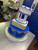 Royal Blue and Gold Pillar Wedding Cake (Model# 13009)