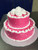 Hot Pink Rosette Two Tier Cake (Model# 11107)