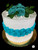 Teal Rosette Roses Cake (Model# 12021)