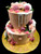 Rose Gold Macaron Drip Floral Cake (Model# 12123)