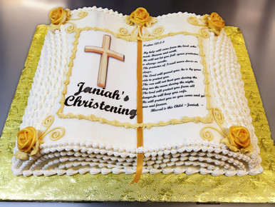 Open Bible Christening Cake (Model# 51988)