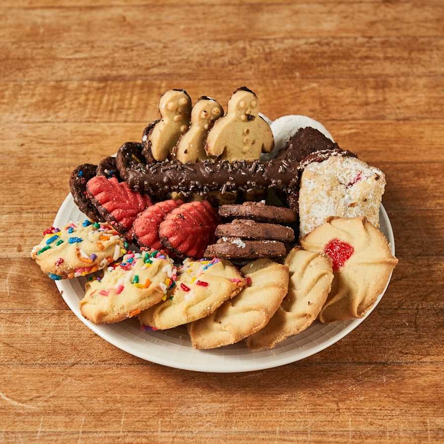 A tray of assorted cookies