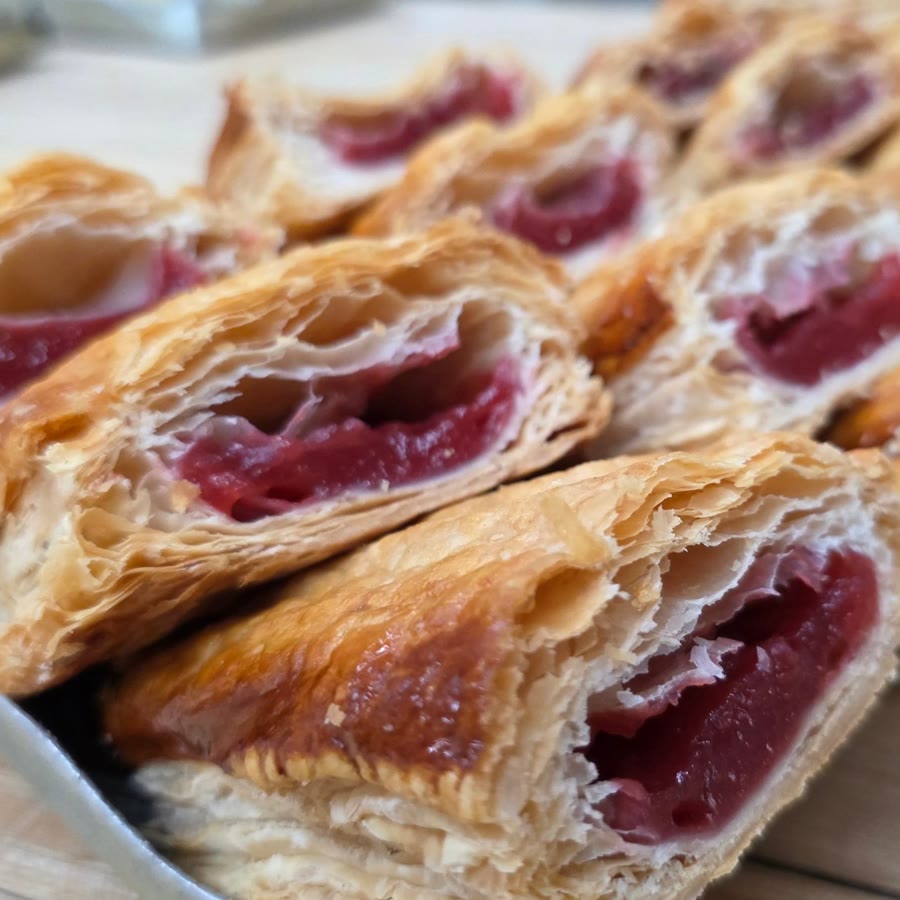 Guava pastelitos in flaky puff pastry