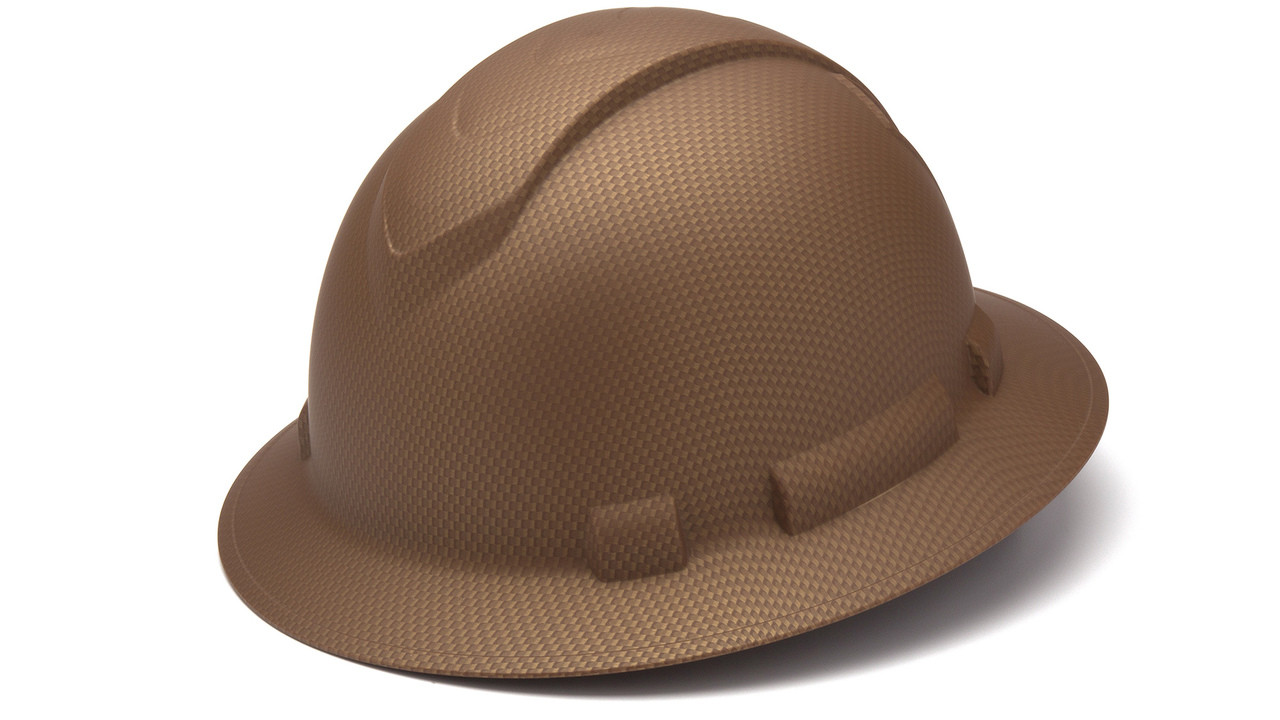 brown full brim hard hat