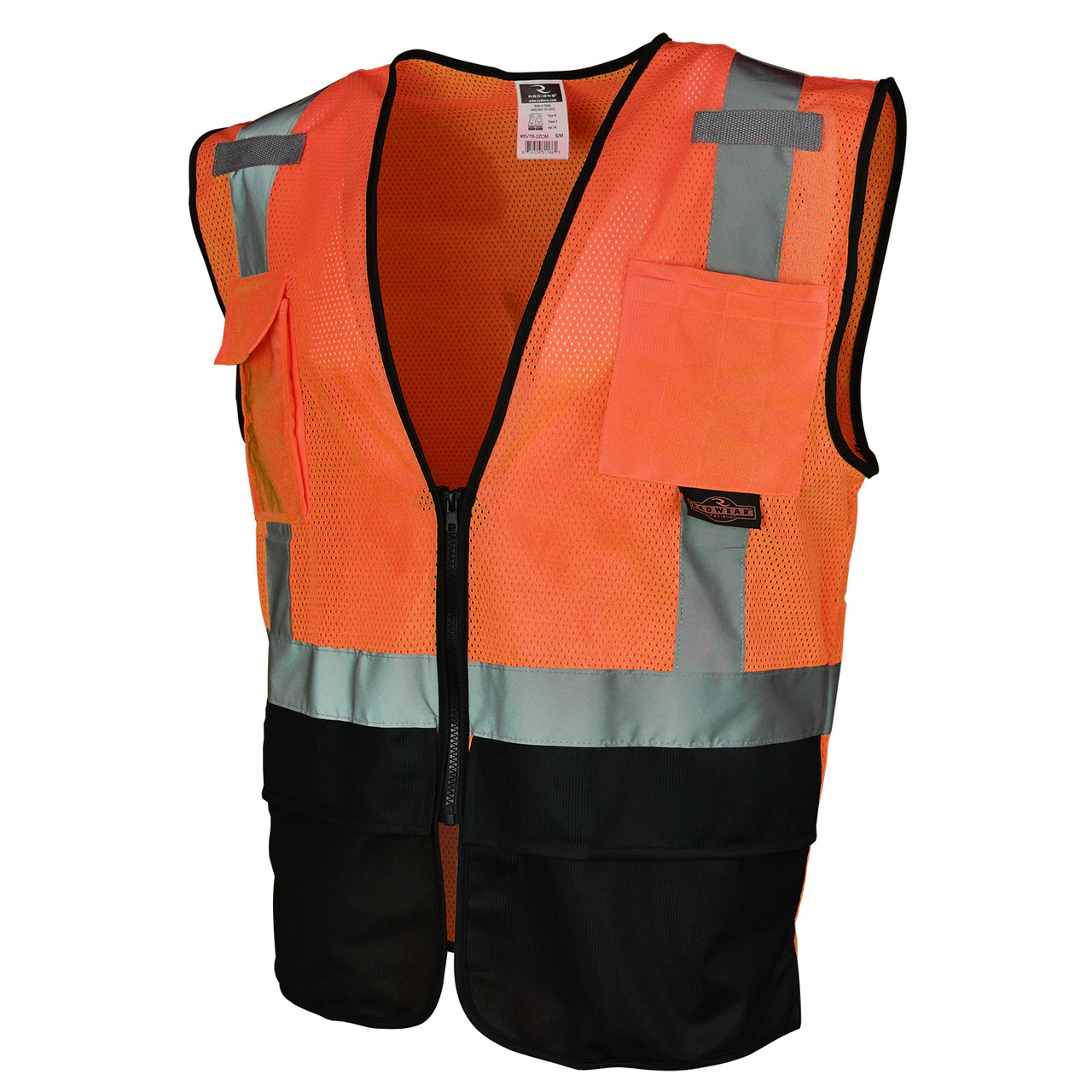 Hi-Viz Orange 4X-Large/5X-Large Inc. Radians SV7E-2ZOM-4X/5X Class 2 Surveyor Safety Vest 