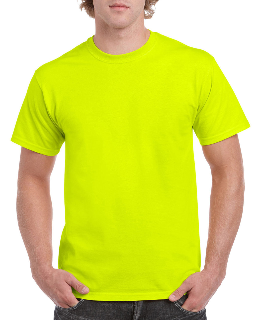 100 cotton safety green t shirts