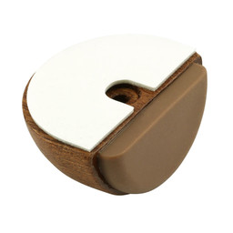 WORKPRO  Wooden Adhesive or Screw Mounted Soft Bumper Dome Door Stopper, Sapelly Finish (2 Pack)