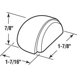WORKPRO  Wooden Adhesive or Screw Mounted Soft Bumper Dome Door Stopper, Oak Finish (2 Pack)