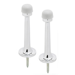 Rigid Door Stop, 3-5/16 in. Solid Brass, Polished Chrome (2 Pack)