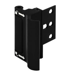 Door Reinforcement Lock – 3 In. Stop, Aluminum Construction, Matte Black with Integral Pull (Single Pack)