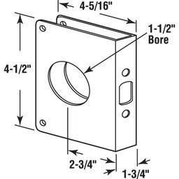 Lock & Door Reinforcer  (brass/1-1/2" Bore)
