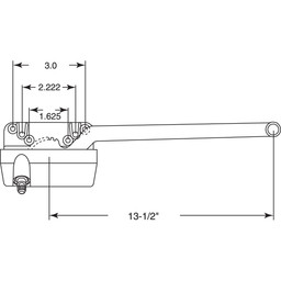 Casement Operator, 13-1/2 inch 
Single Arm, RH, Coppertone, 1 per pkg.