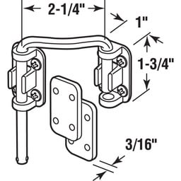 Nickel Left Handed Sliding Patio Door Lock
