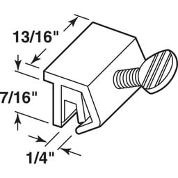 Sliding Window Lock, 1/4 in., Extruded Aluminum, Mill Finish, No Mar