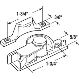 Safety Sash Lock and Keeper, Child Safe, White (Single Pack) Line Art