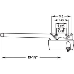Casement Operator, 13-1/2 in., Diecast, White, Left Hand, Ellipse (Single Pack)