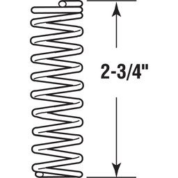 Compression Spring, 13/32 inch x 2-3/4 inches x .47 Wire Diameter, Spring Steel. Pack of 2