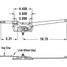 Entrygard Dual Arm Operator, RH, 3-5/16 inch Link Arm, Stud Bracket, 1 set per pkg.