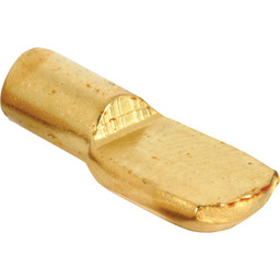 Shelf Support Peg, 7mm, Steel Construction, Brass Plated Finish (8 Pack)