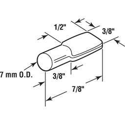 Shelf Support Peg, 7mm, Steel Construction, Brass Plated Finish (8 Pack)