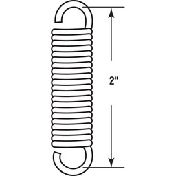Extension Spring, 7/16 inch x 2 inches x .62, Steel, Single Loop, Open, Pack of 2