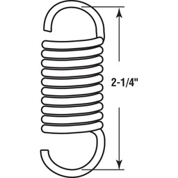 Extension Spring, 3/4 inch x 2-1/4 inches x .15, Steel, Single Loop, Open, Pack of 2