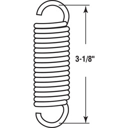 Trampoline Spring, 13/16 inch x 3-1/8 inches, Steel, Single Loop, Open Pack of 2