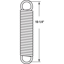 Extension Spring, 7/16 inch x 1-1/4 inches x .41, Steel, Single Loop, Closed, Pack of 1