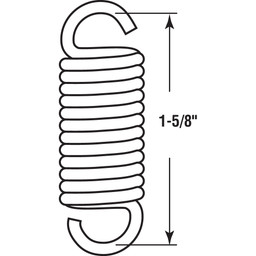 Extension Spring, 1/2 inch x 1-5/8 inches x .8 Wire Diameter, Spring Steel, Single Loop, Open, Pack of 2