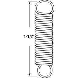 Extension Spring, 11/32 inch x 1-1/2 inches x .28, Steel, Single Loop, Closed, Pack of 2