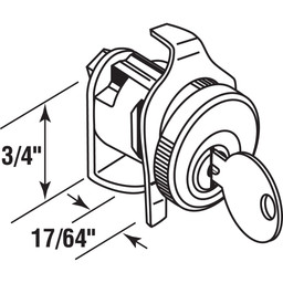 Mail Box Lock, Dura-Steel, Nickel Plated (Single Pack)