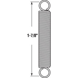 Extension Spring, 9/32 inch x 1-7/8 inches x .25 Wire Diameter, Spring Steel, Single Loop, Closed, Pack of 2
