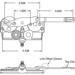 Casement Dyad Operator, 3-15/16 inch Link Arm with Stud Bracket, RH, 1 set per pkg.