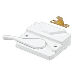 Casement Window Sash Lock, Right Hand, White, Keeper & Screws, 1 per pkg.