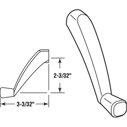 Crank Handle for Maxim Operators, Truth, White, 1 per pkg.