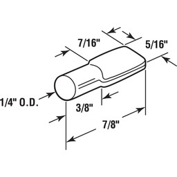 Shelf Support Peg, 1/4 inch Diameter, Brass Plated Steel, Pack of 8
