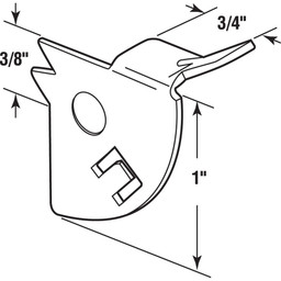 Knife Latches, 1 inch, Left-Hand, Aluminum, Mill, 25 per tub.