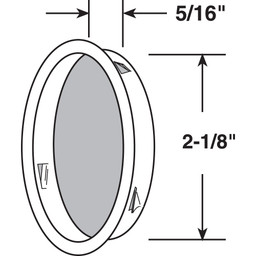 Mortise Closet Door Pull, 5/16 in. Depth x 2-1/8 in. Outside Diameter, Solid Steel, Satin Nickel Finish (2 Pack)