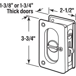 Pocket Door Privacy Lock with Pull - Replace Old or Damaged Pocket Door Locks Quickly and Easily – Polished Brass, 3-3/4” (Single Pack)