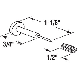 Window Grid Retainer, 1-3/32 inch, Clear Plastic, 6 per card
